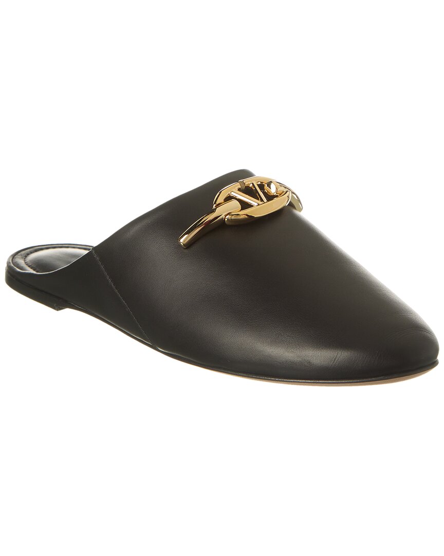 Valentino Vlogo Leather Slide Black