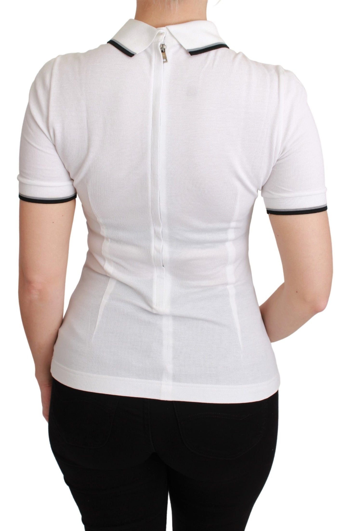 Dolce & Gabbana White Cotton Polo #dgfamily Women's T-shirt