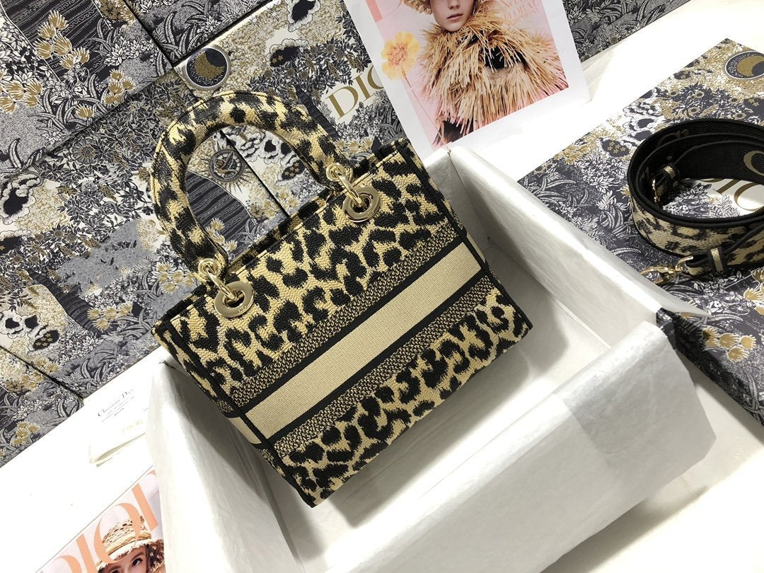 DIOR MEDIUM D-LITE 24 BEIGE MULTICOLOR
