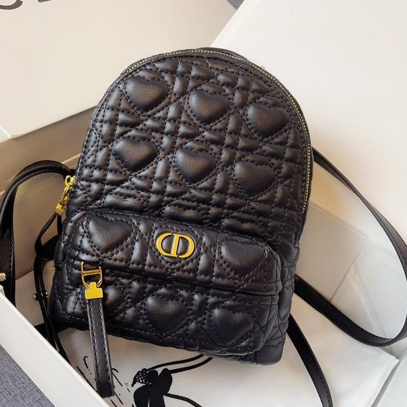 DIOR SMALL BACKPACK BLACK CANNAGE LAMBSKIN