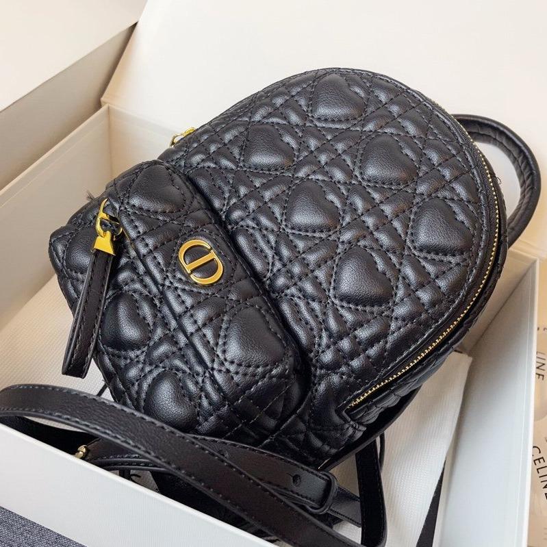 DIOR SMALL BACKPACK BLACK CANNAGE LAMBSKIN