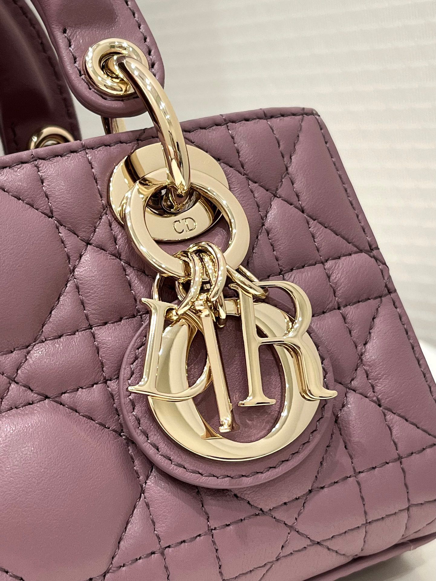 DIOR LADY D-JOY 16 MICRO PURPLE LAMBSKIN