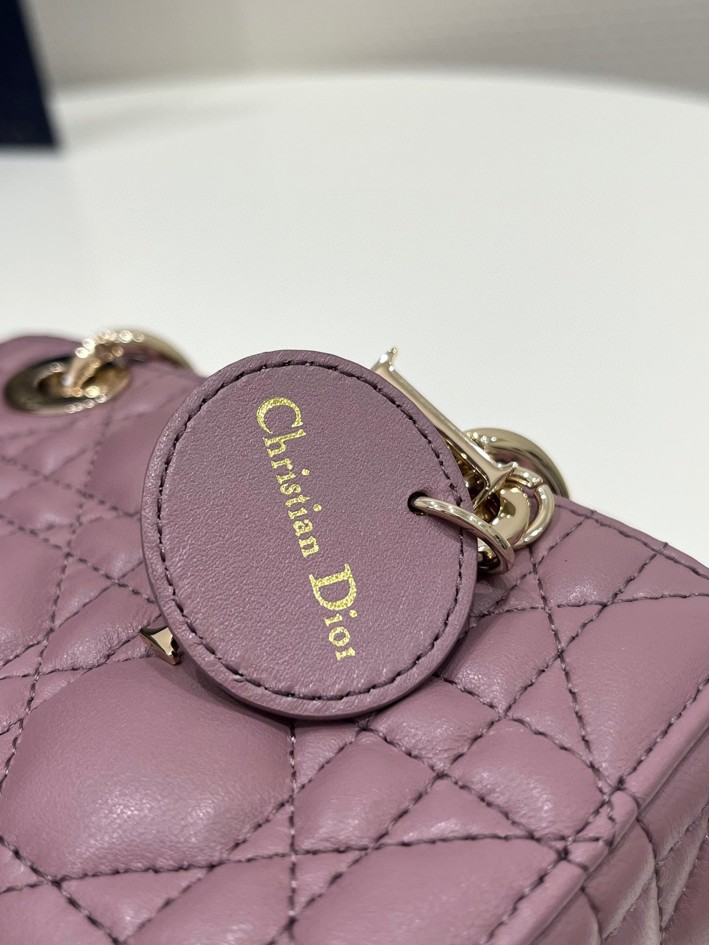 DIOR LADY D-JOY 16 MICRO PURPLE LAMBSKIN