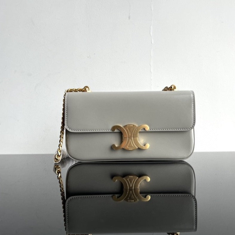 Celine CLASSIC TRIOMPHE 20 GREY CALFSKIN