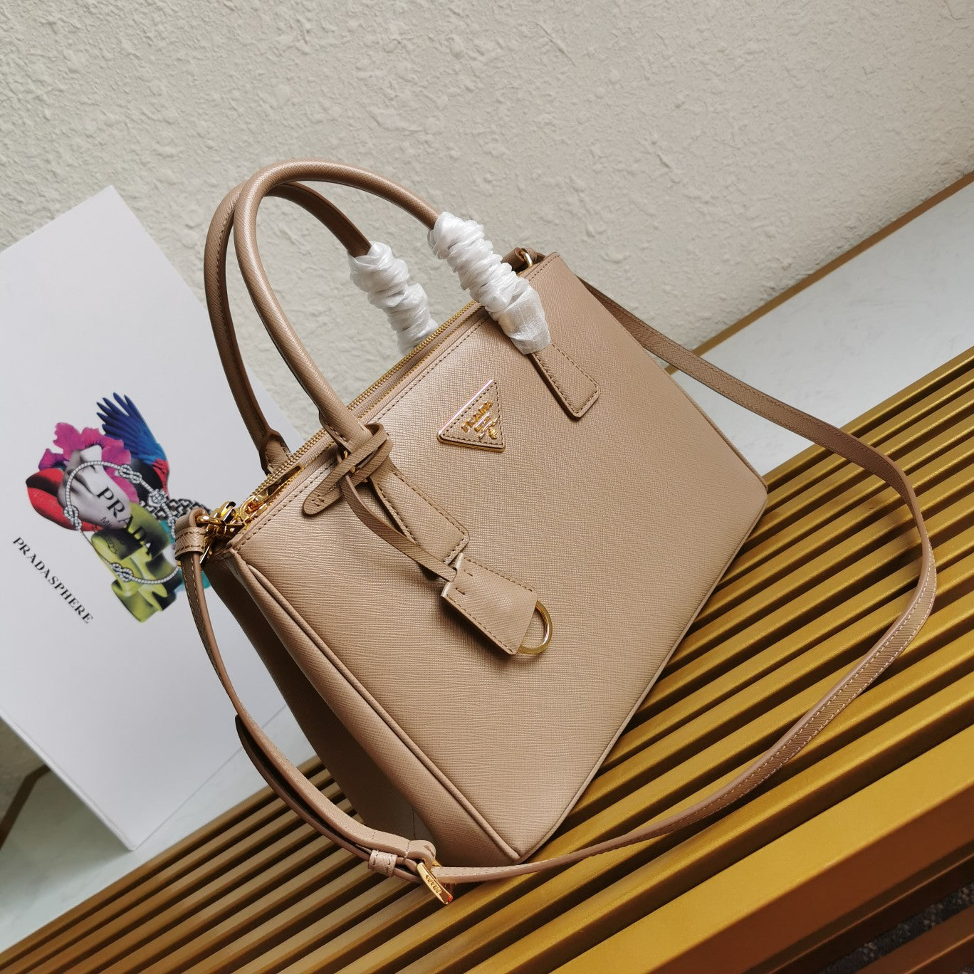 PRADA MEDIUM GALLERIA 28 BROWN SAFFIANO LEATHER