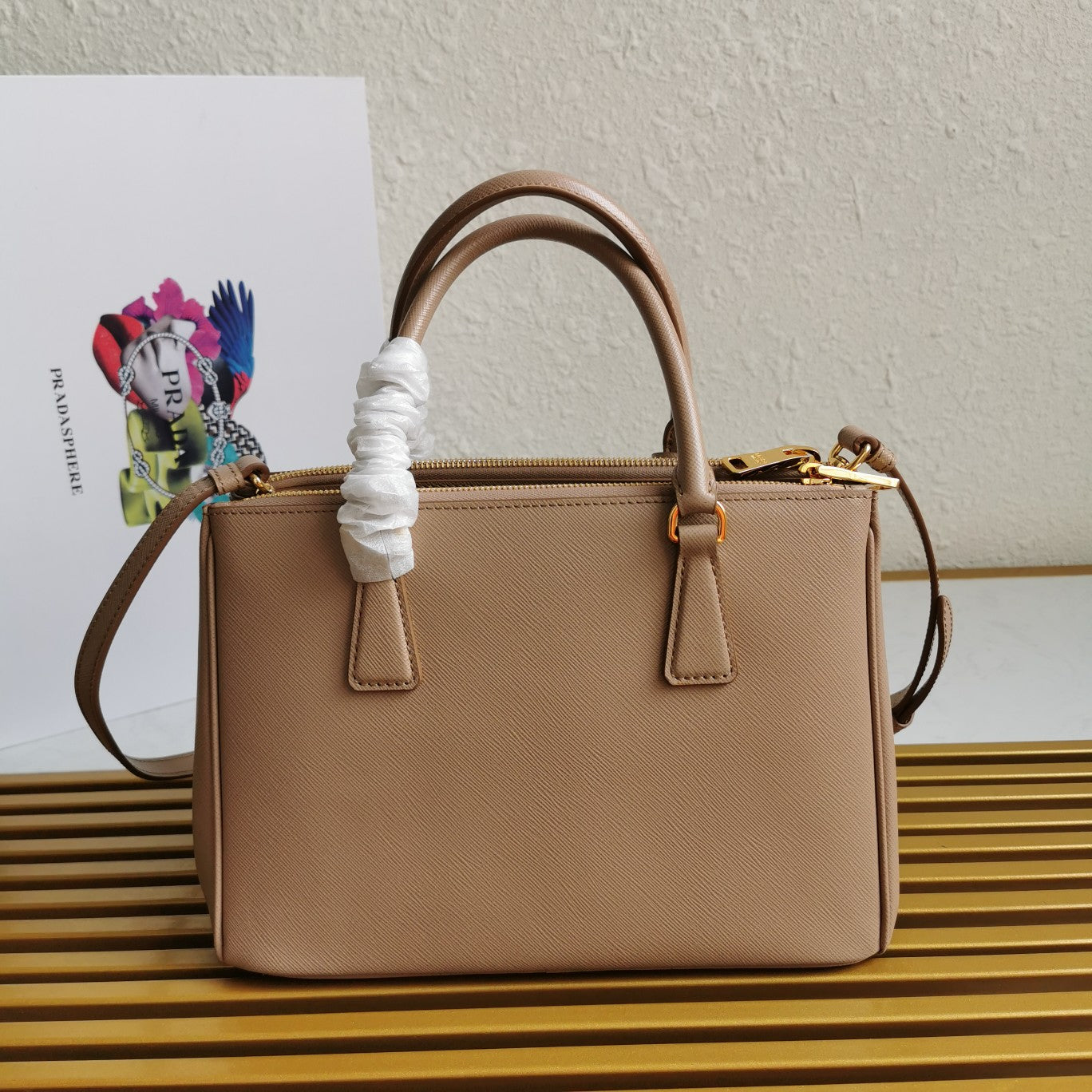 PRADA MEDIUM GALLERIA 28 BROWN SAFFIANO LEATHER