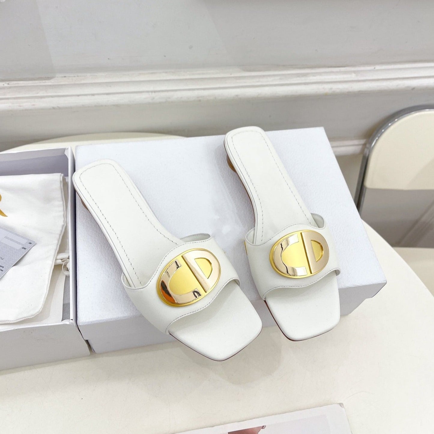 DIOR FOREVER HEELED 1.5CM WHITE