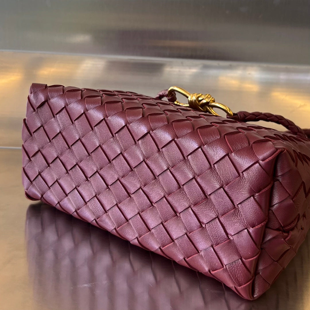 Bottega Veneta BV SMALL ANDIAMO 25CM DARK RED LAMBSKIN