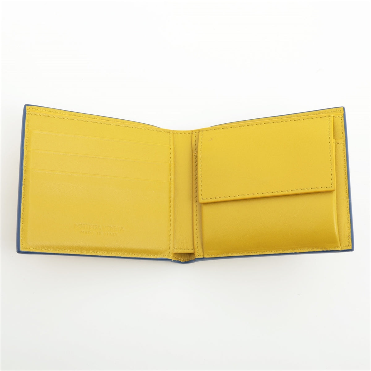 Bottega Veneta Maxine Introduction Leather Compact Wallet Yellow