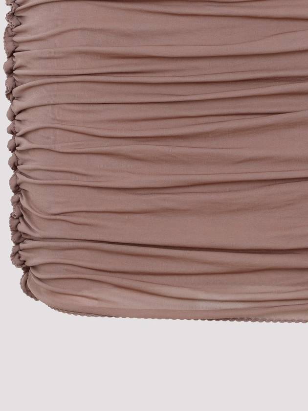 Saint Laurent Cupro V-Neck Midi Dress Pink