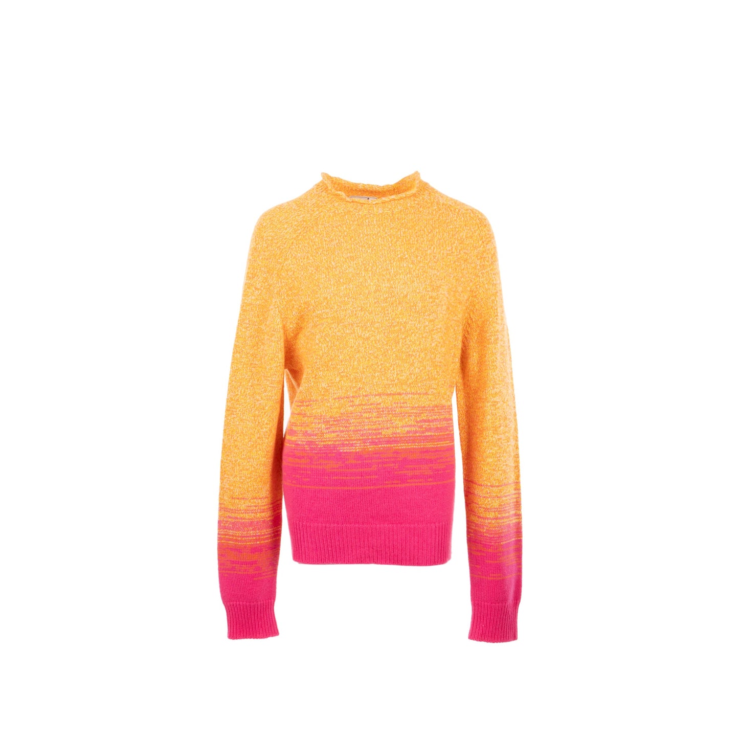 Hermes size m mouline ombre long sleeve crewneck sweater cashmere orange/pink