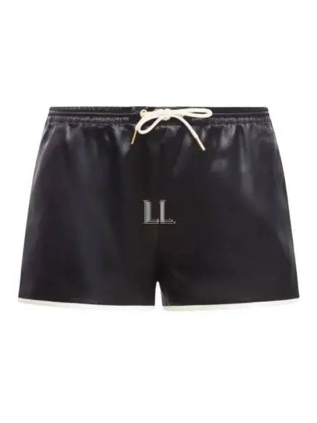 CELINE Mini Triomphe Satin Shorts Black