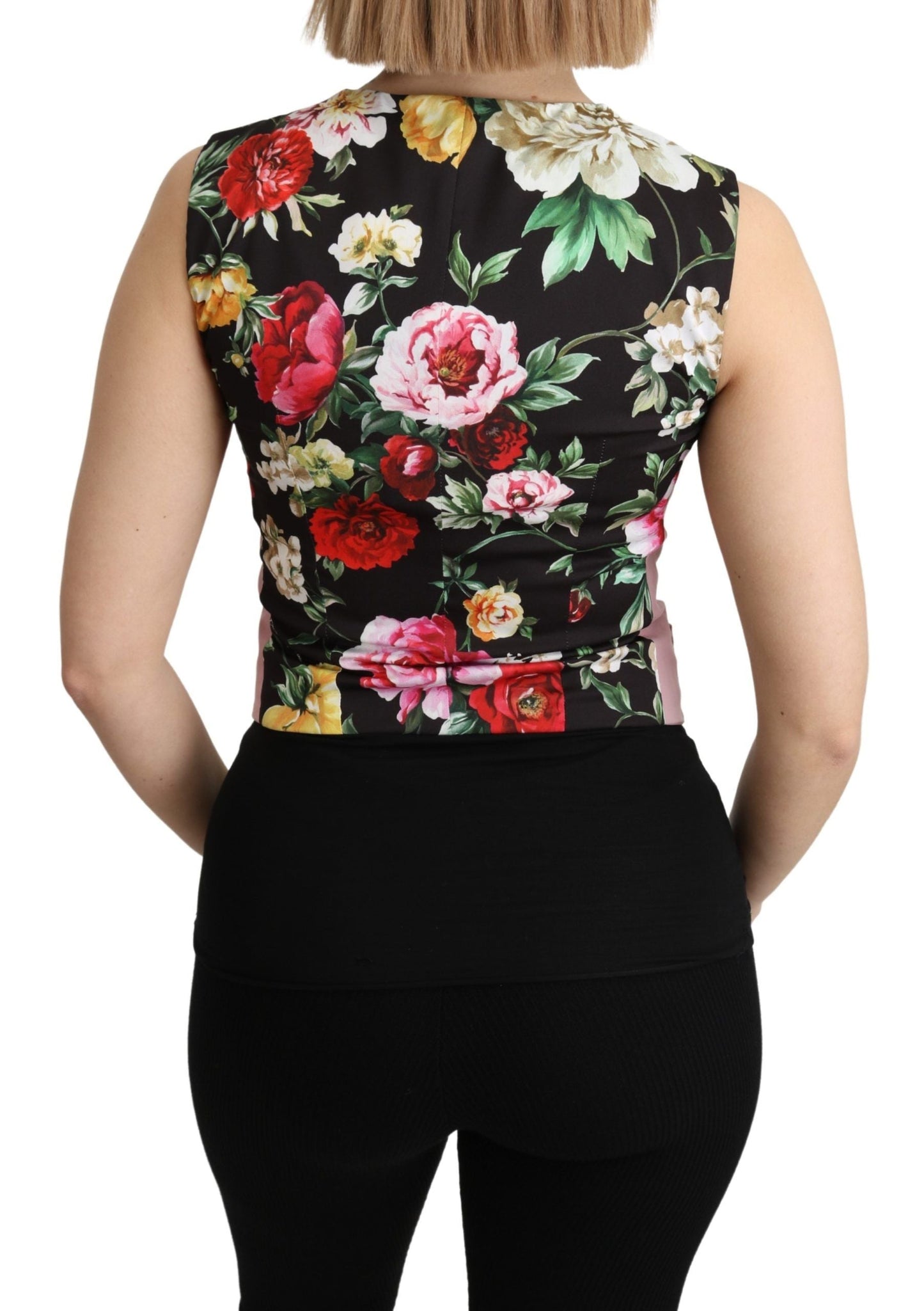 Dolce & Gabbana Pink Sleeveless Waistcoat Vest Cotton Women's Top
