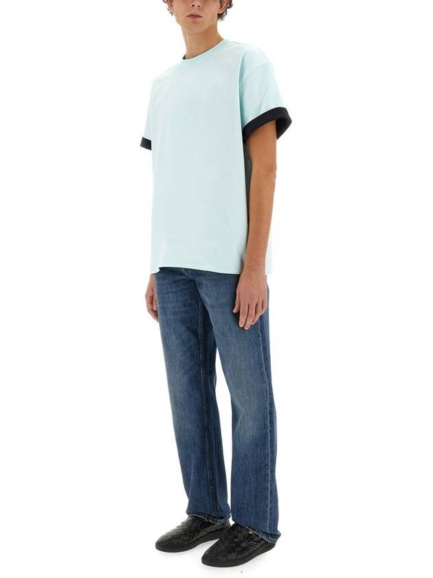 Bottega Veneta Long Sleeve T-Shirt 744998V16E04602 PALE TURQUOISE NAVY