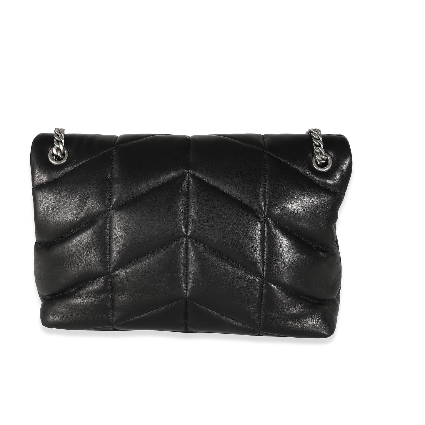 SAINT LAURENT - Black Quilted Lambskin Medium Loulou Puffer