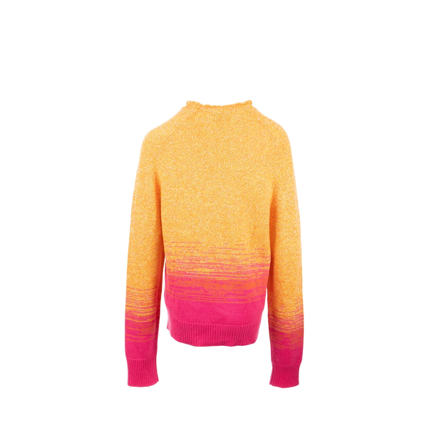 Hermes size m mouline ombre long sleeve crewneck sweater cashmere orange/pink