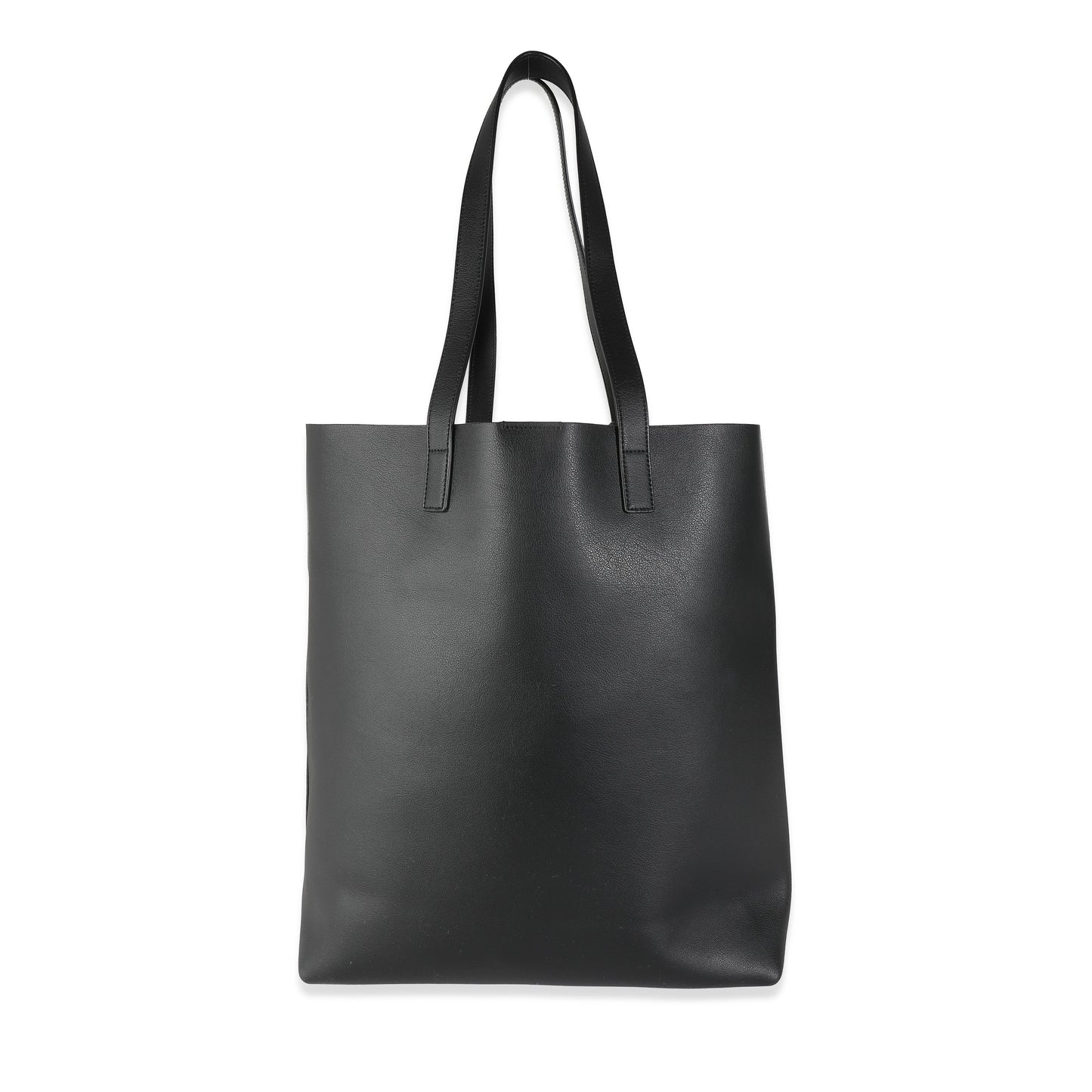 SAINT LAURENT - Black Calfskin Medium Shopping Tote