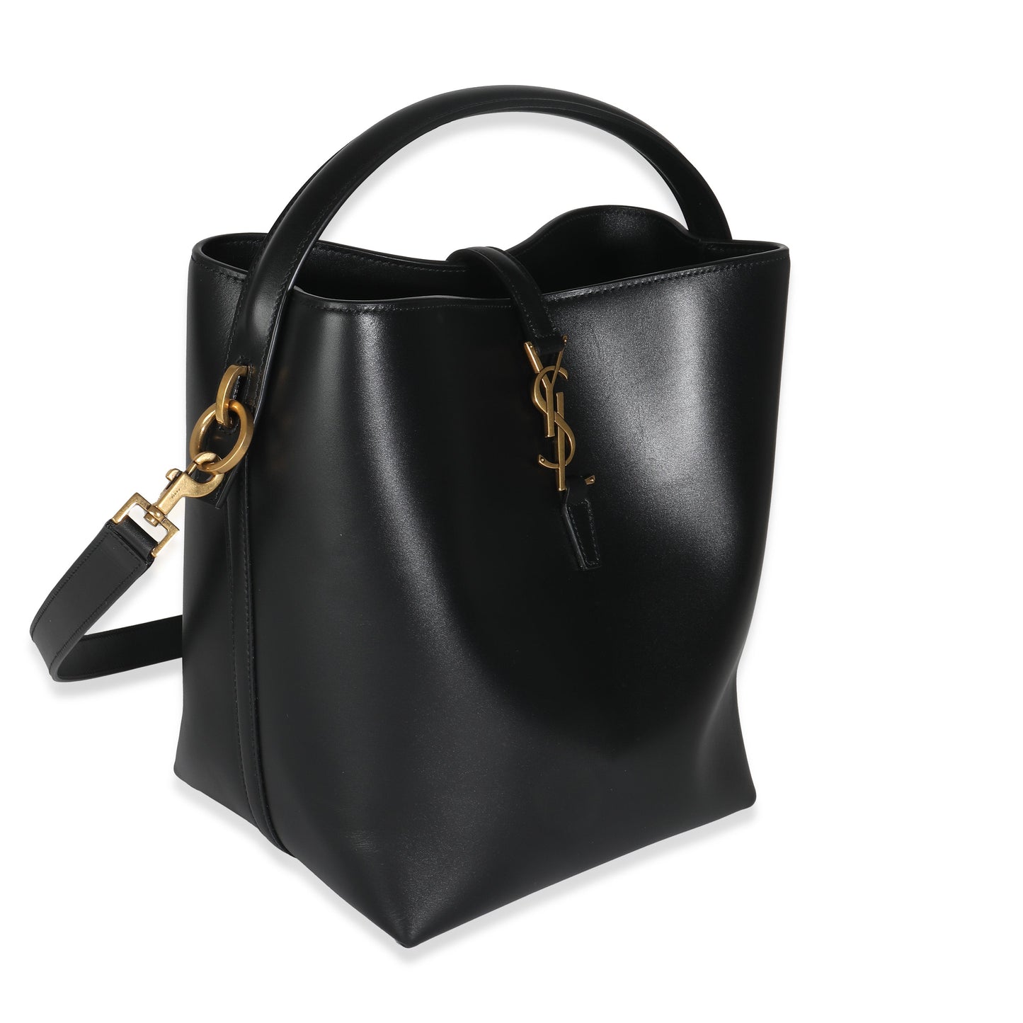 SAINT LAURENT - Black Smooth Leather Le 37 Bucket Bag