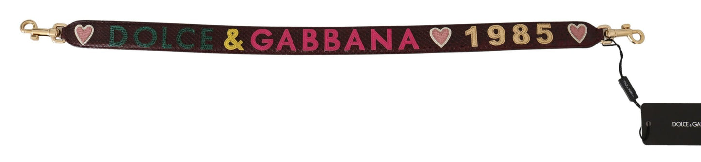 Dolce & Gabbana Bordeaux Exotic Skin Leather Belt Shoulder Women's Strap