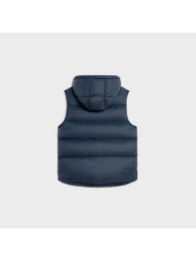 CELINE Triomphe Patch Hooded Down Vest Light Navy