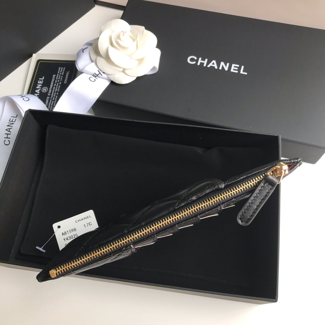 CHANEL MOBILE PURSE 19.5 BLACK CALFSKIN GOLD ICON