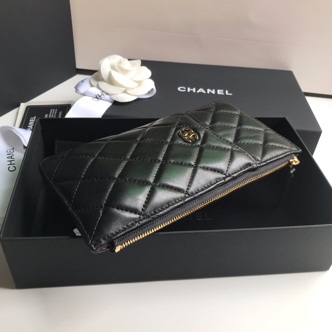 CHANEL MOBILE PURSE 19.5 BLACK CALFSKIN GOLD ICON