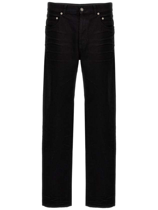 Saint Laurent Denim Cotton Straight Jeans Black