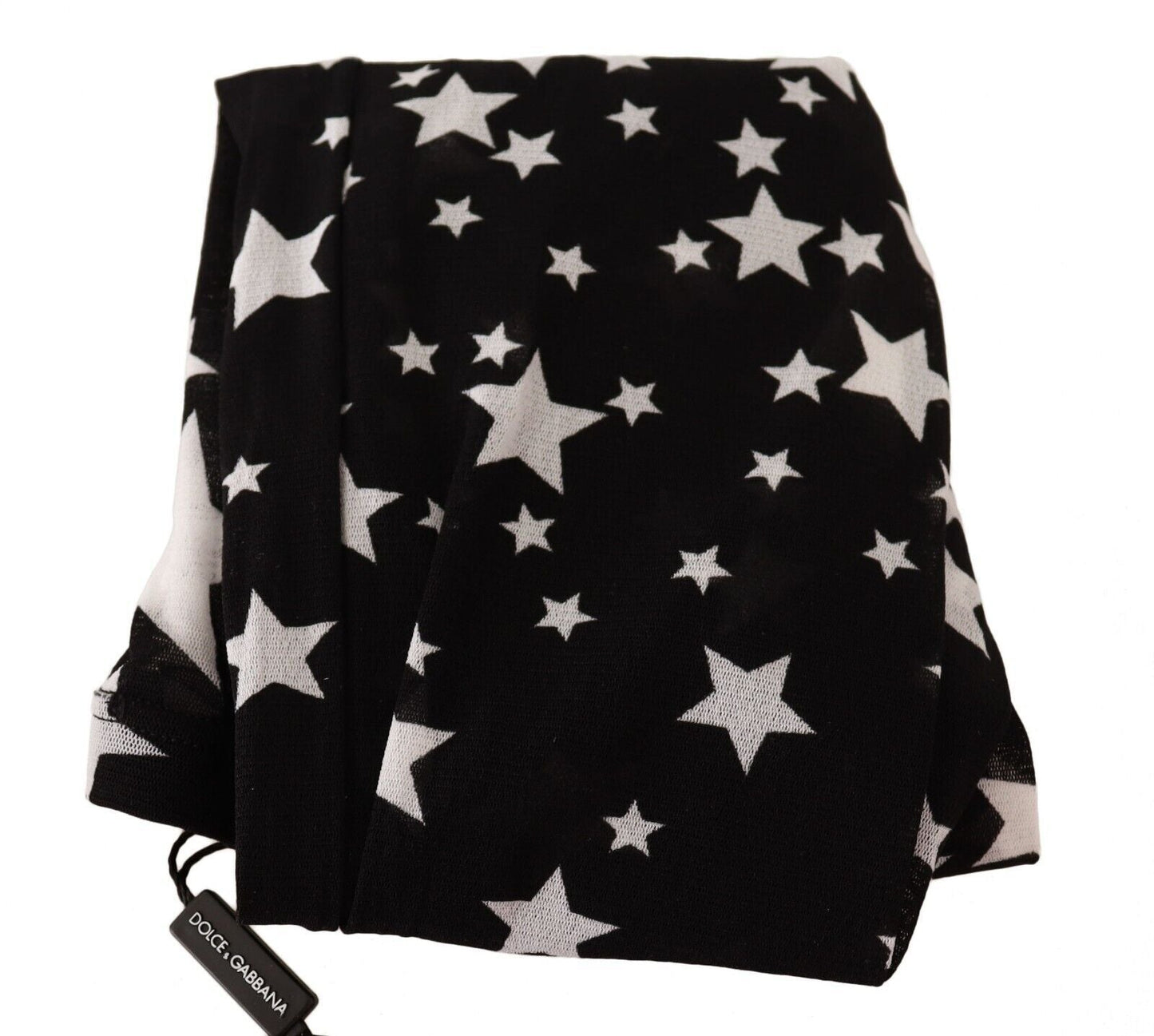 Dolce & Gabbana Black White Stars Print Nylon Women's Stockings