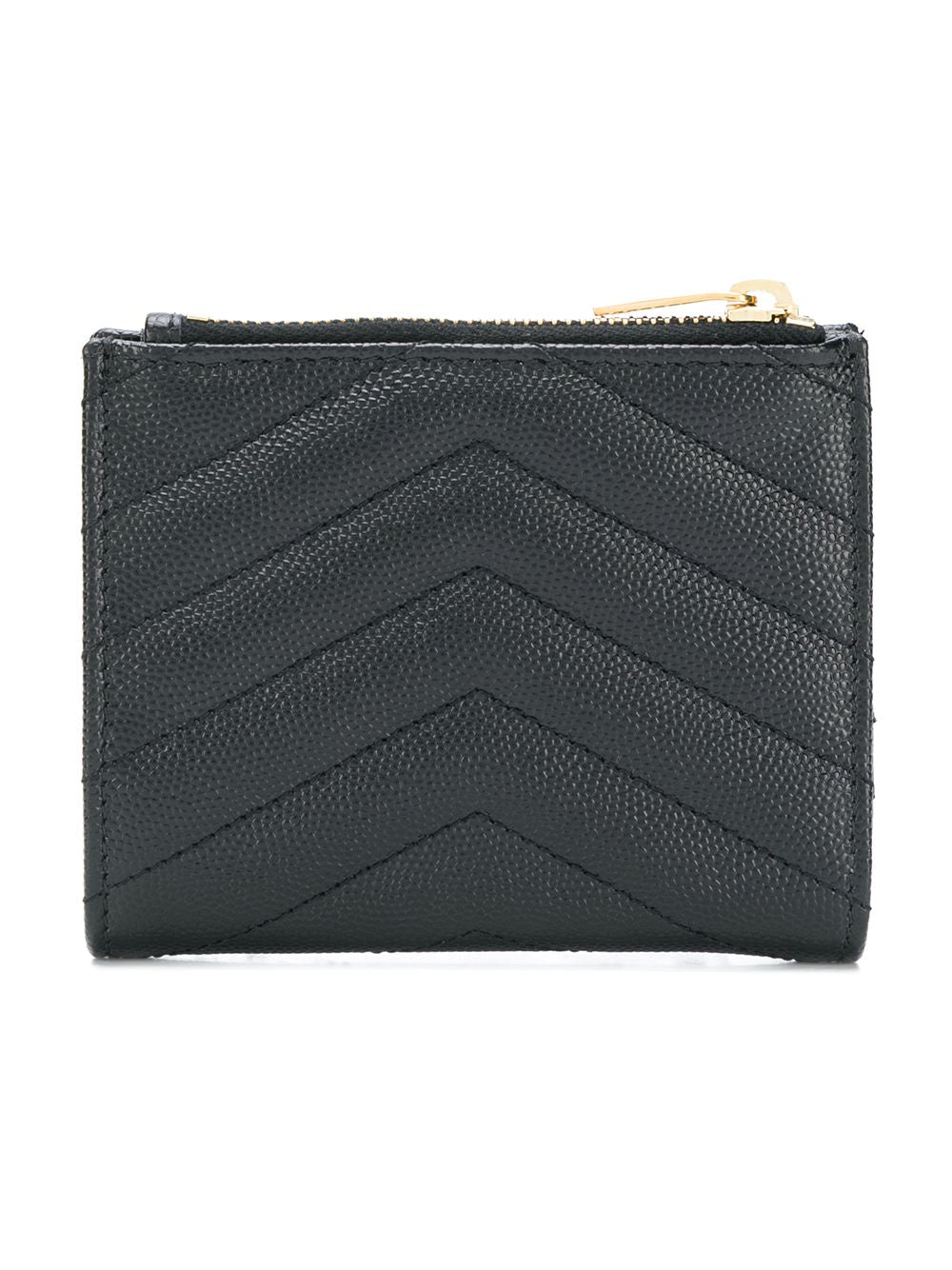 Saint Laurent Women Cassandre Matelassé Bi-Fold Wallet In Grain De Poudre Leather
