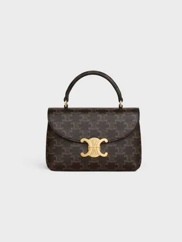 CELINE Teen Nino Triomphe Canvas Tote Bag Tan