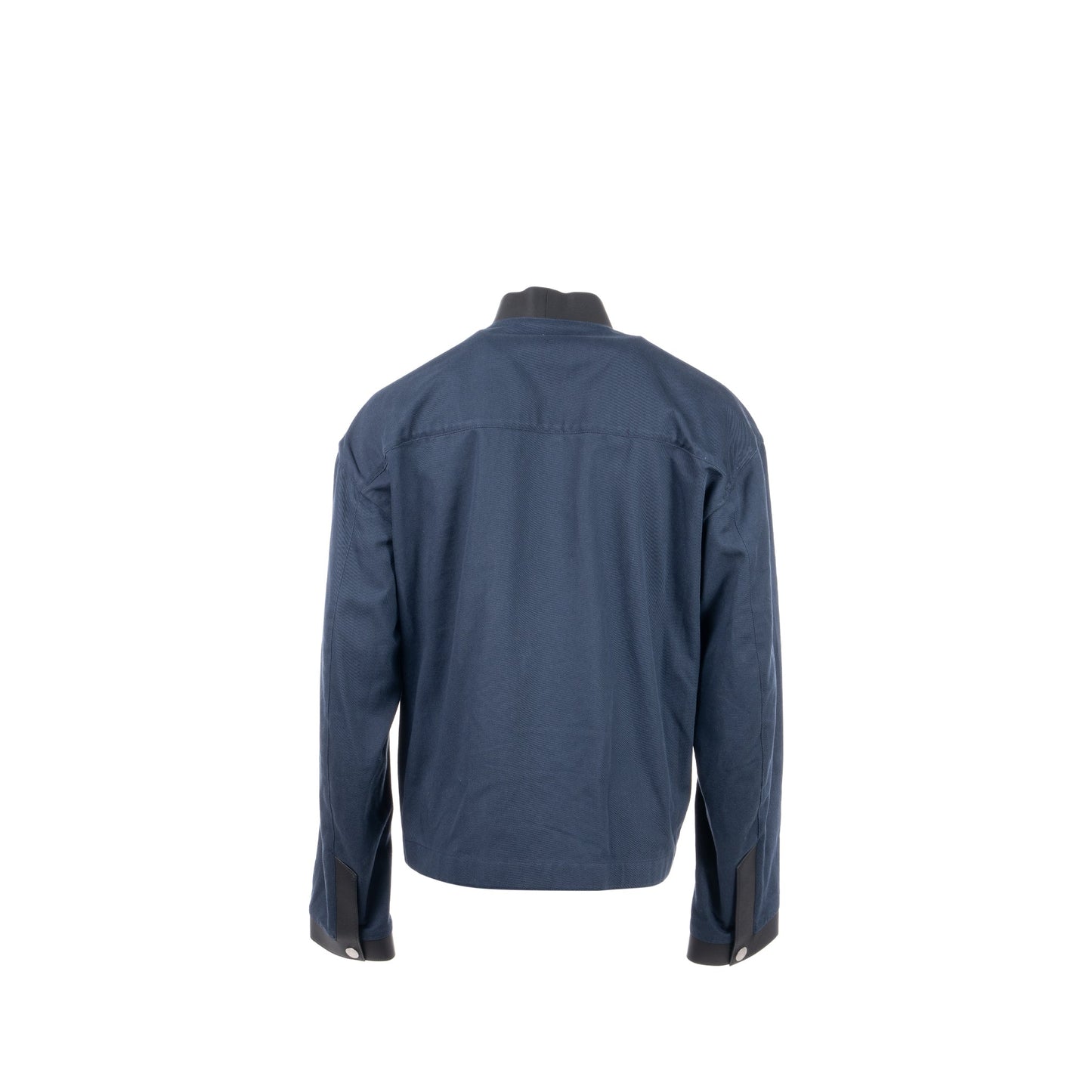 Hermes size 46 jacket with leather detail navy / black