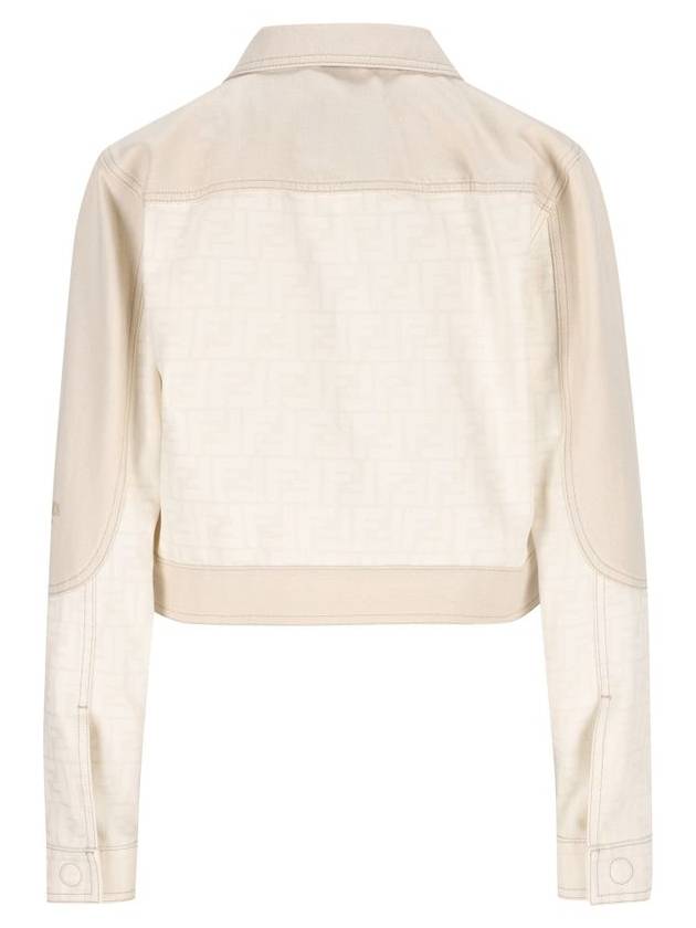 Fendi FF Blouson Jean Denim Jacket White