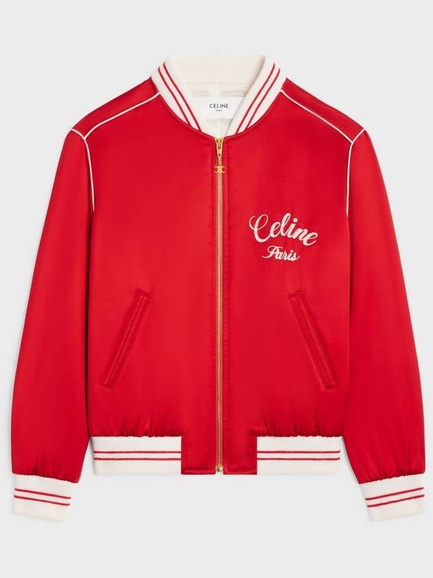CELINE Paris Teddy Satin Jacket Red