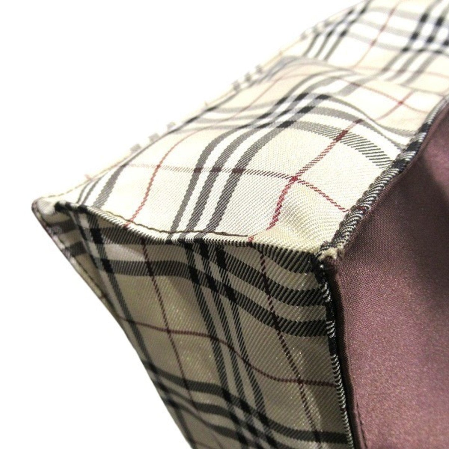Burberry Nylon Canvas Leather Handbag Tote Bag ()