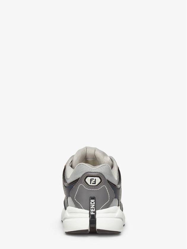 Fendi Forward Mesh Leather Low Top Sneakers Grey