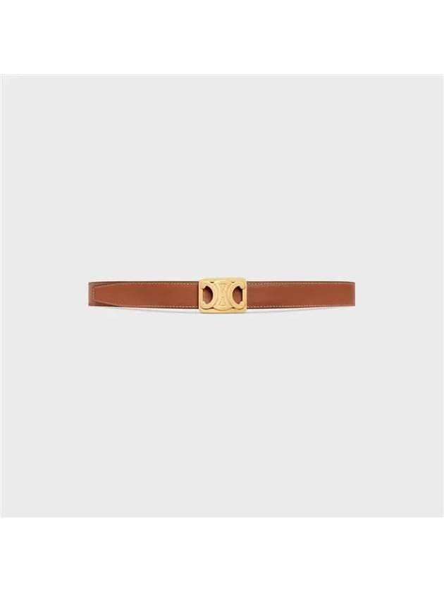 CELINE Reversible Frame Triomphe Leather Belt Tan Black