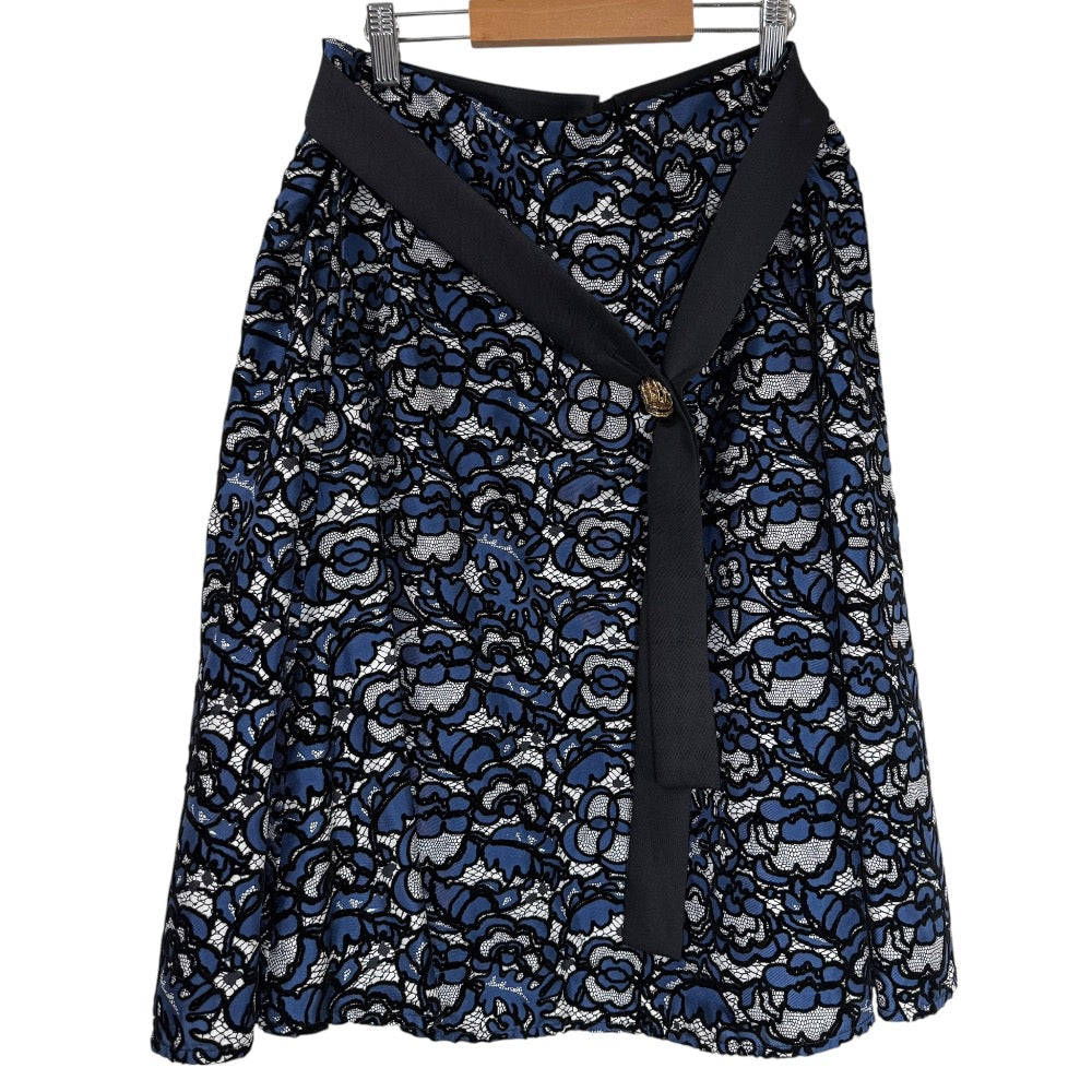 Louis Vuitton Flower Embroidery 100% Silk Skirt