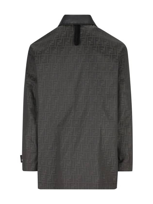 Fendi Waxed FF Jacquard Blouson Jacket Brown