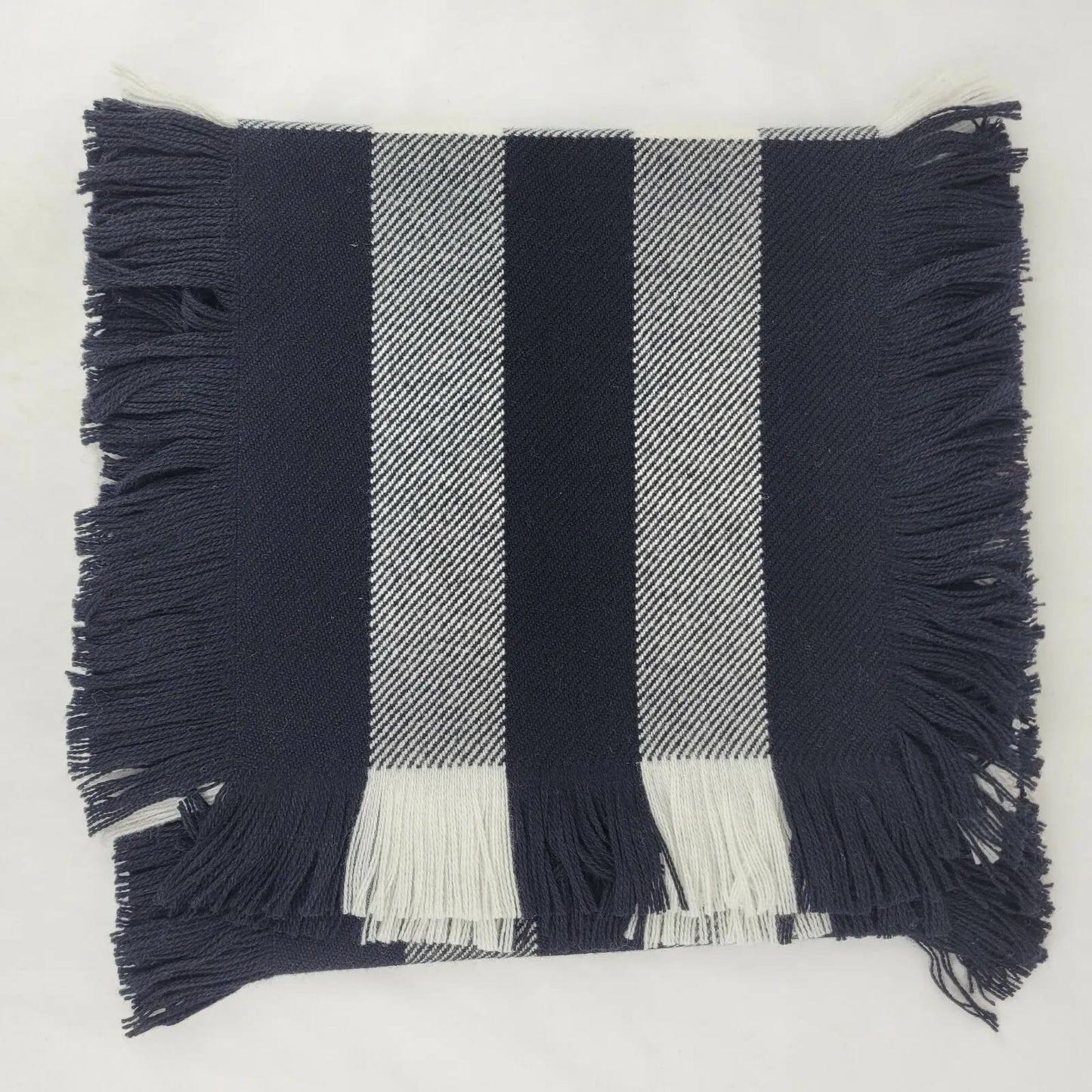 Burberry Wool Half Mega Fashion Plaid Check Fringe Scarf