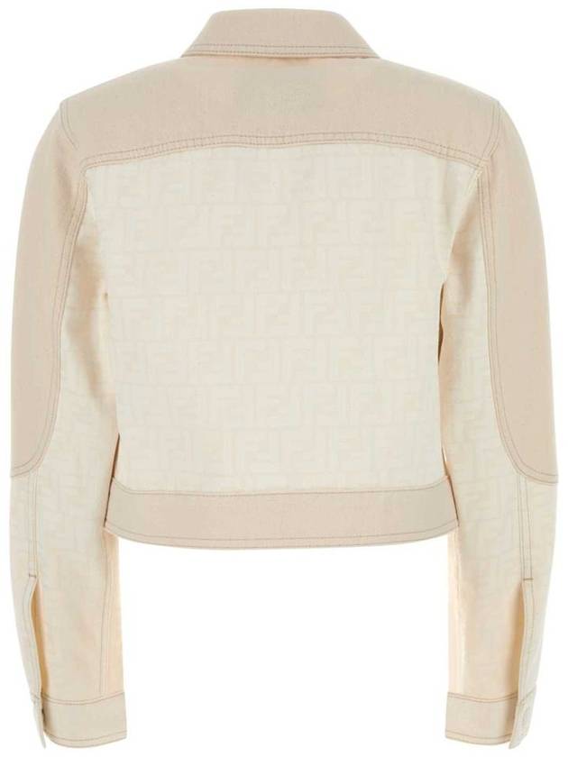 Fendi FF Blouson Jean Denim Jacket White