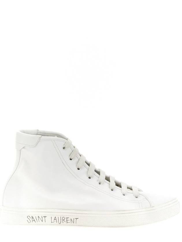 Saint Laurent Malibu Mid Leather High Top Sneakers