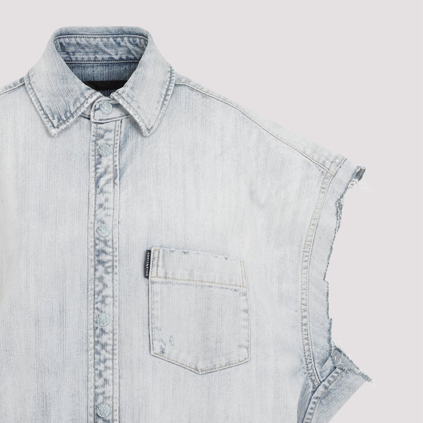 Balenciaga Ripped Sleeve Shirt Men