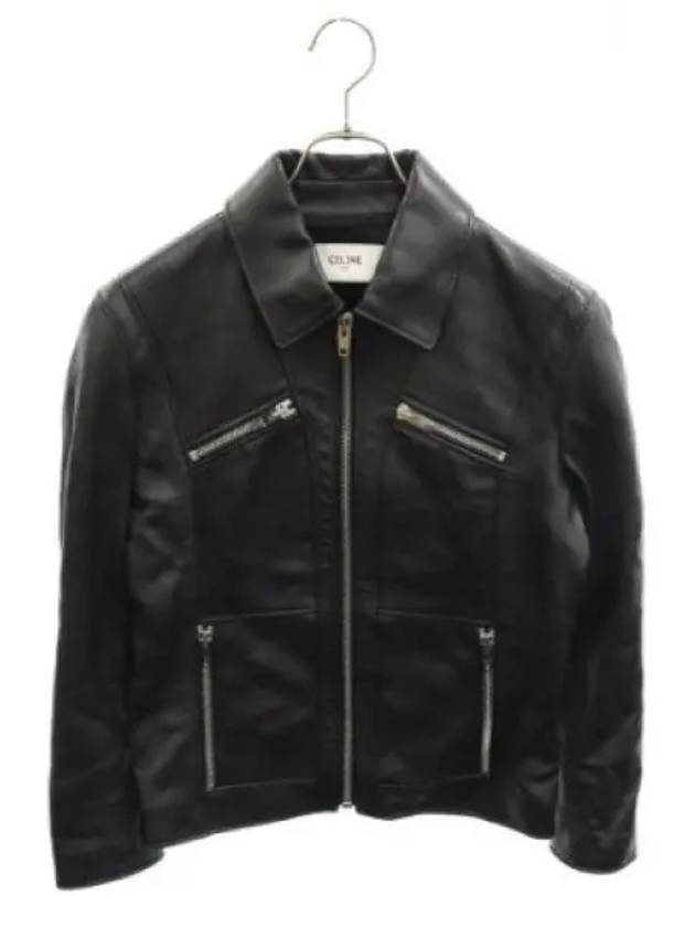 CELINE Leather Blouson Jacket Black