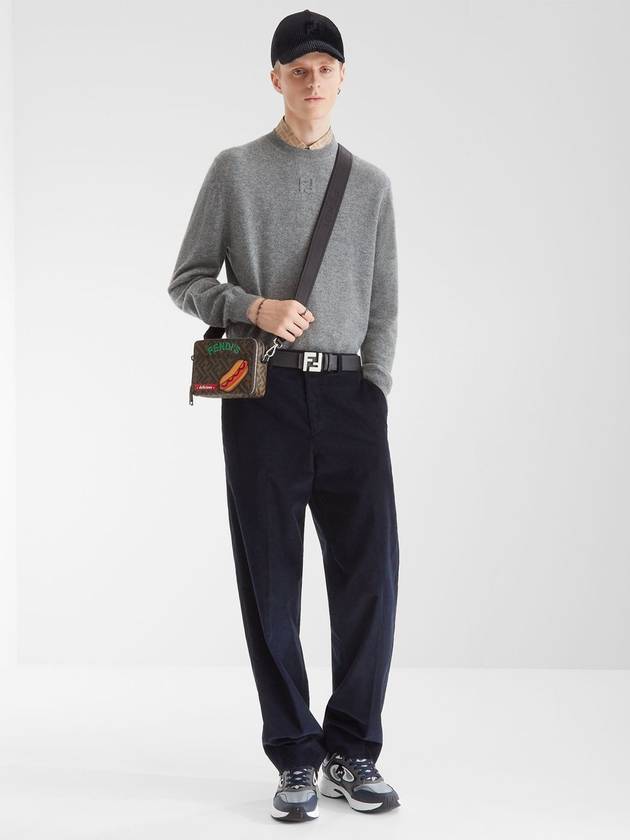 Fendi Crew Neck Wool Sweatshirt Grey