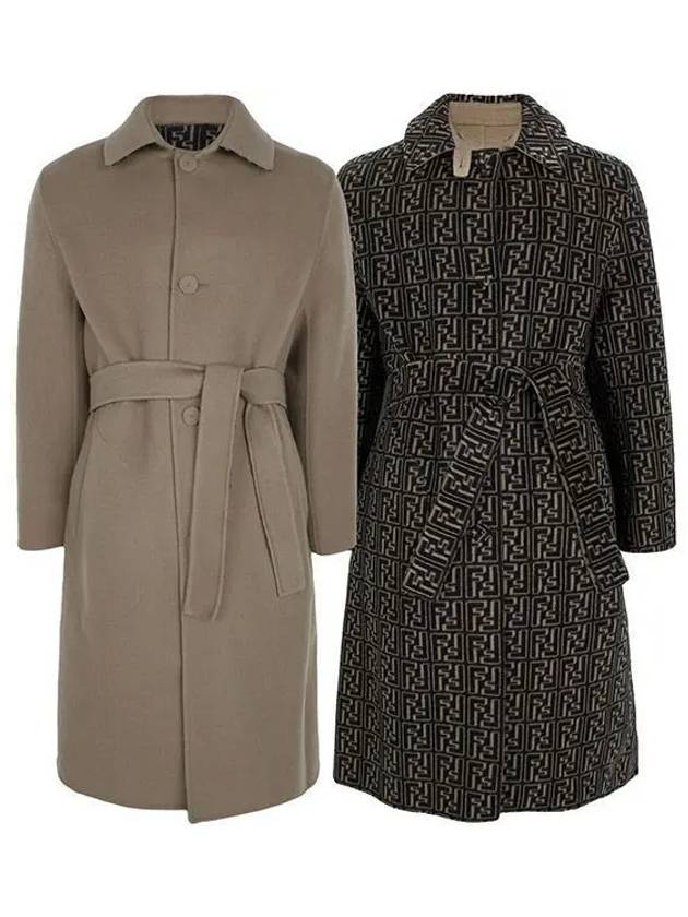 Fendi FF Logo Reversible Single Coat Beige