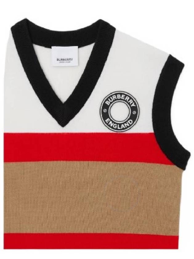 Burberry Burberry Logo Patch V Neck Vest Size 4Y