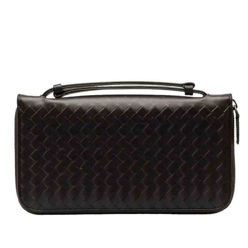 Bottega Veneta Intrecciato Clutch Bag in Leather Black