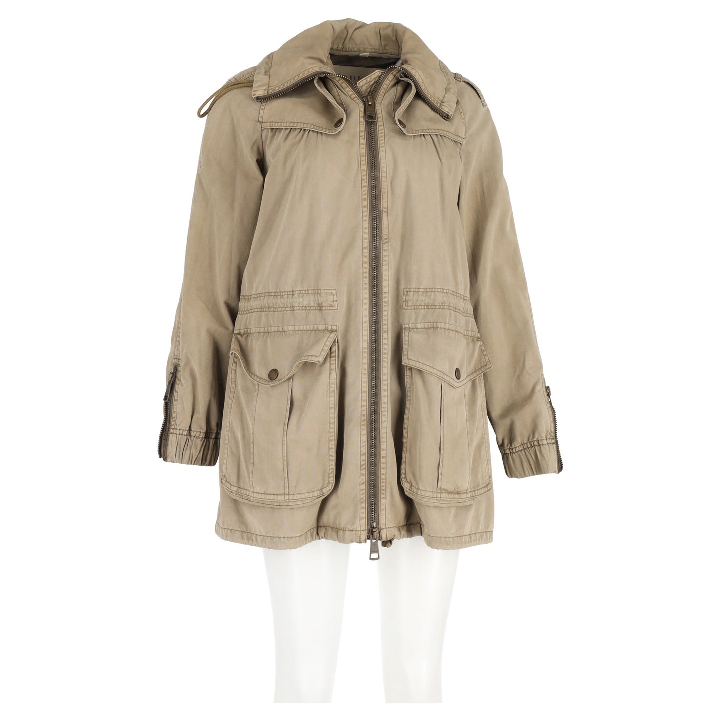 Burberry Brit Cargo Zipped Jacket in Brown Cotton
