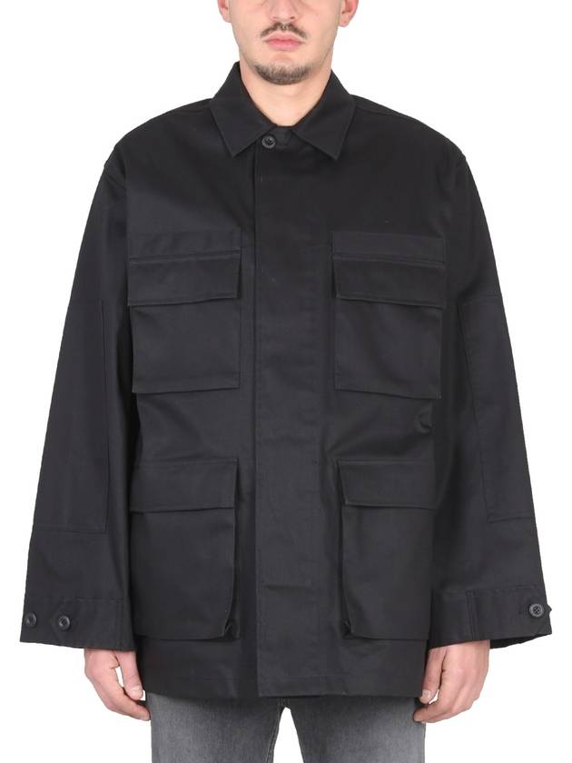 Balenciaga Men's Cotton Drill Cargo Jacket Black