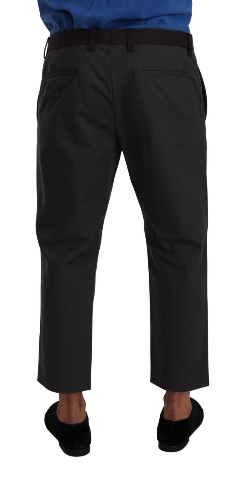 Dolce & Gabbana Gray Bordeaux Striped Cropped Trouser Men's Pants